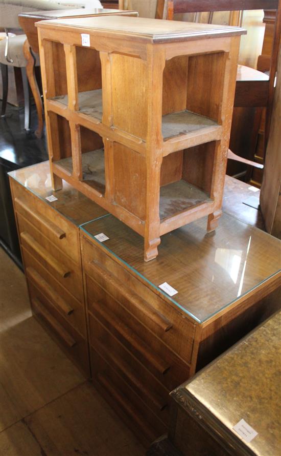 Pair satin walnut chests of drawers